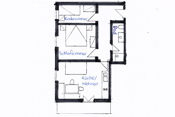 Grundriss der Ferienwohnung Martina